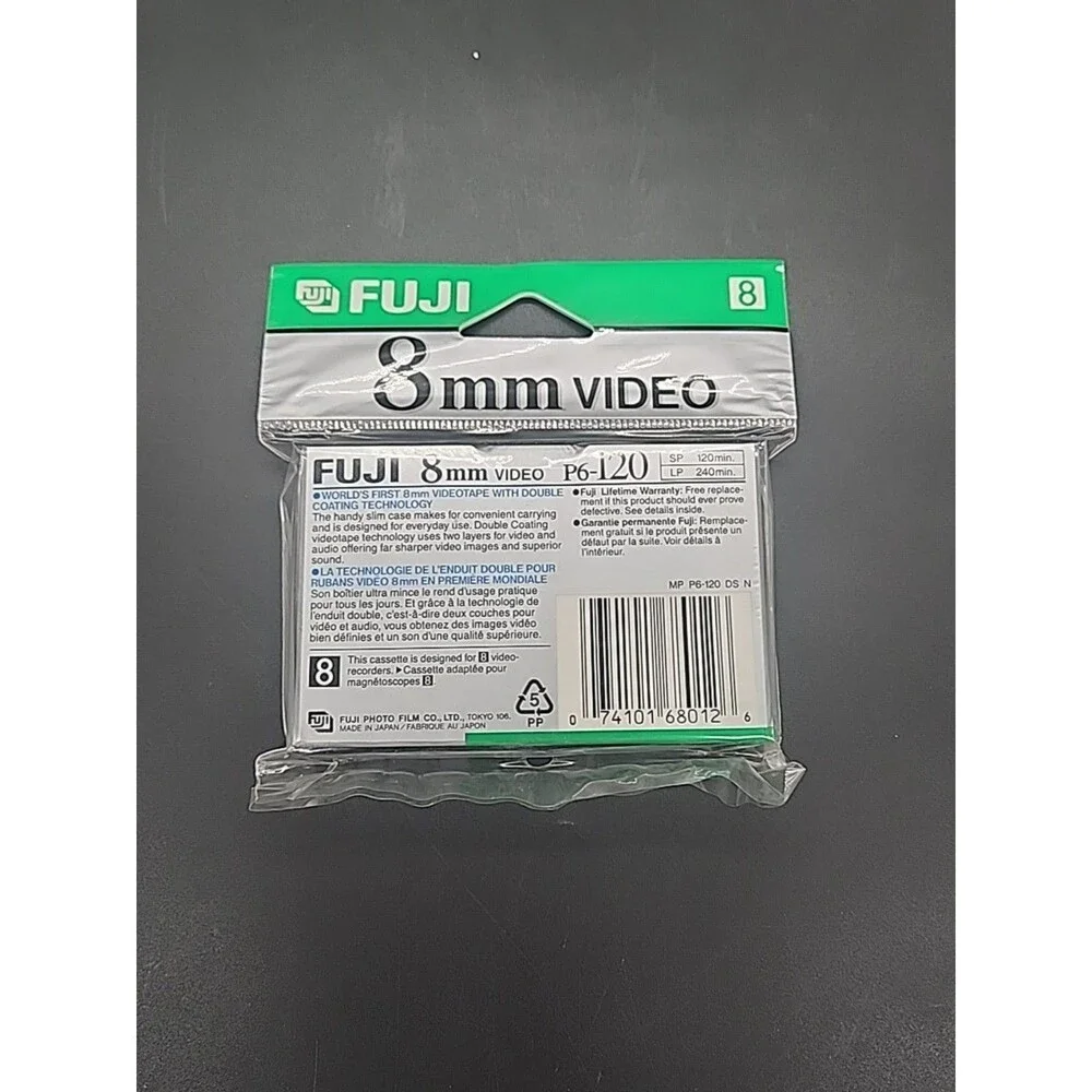 Fuji 8mm P6-120 Blank Videocassette Tape Lot of 5